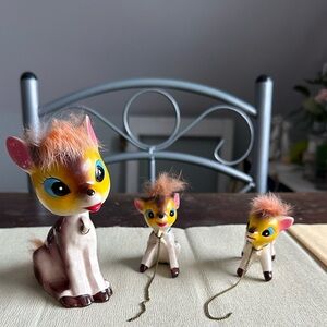 Vintage Ceramic Deer Figurines Set